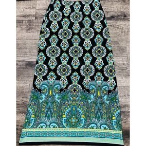 Cato Skirt Womens XS Maxi Pull On Skirt Floral Print Boho Black Tiered E9